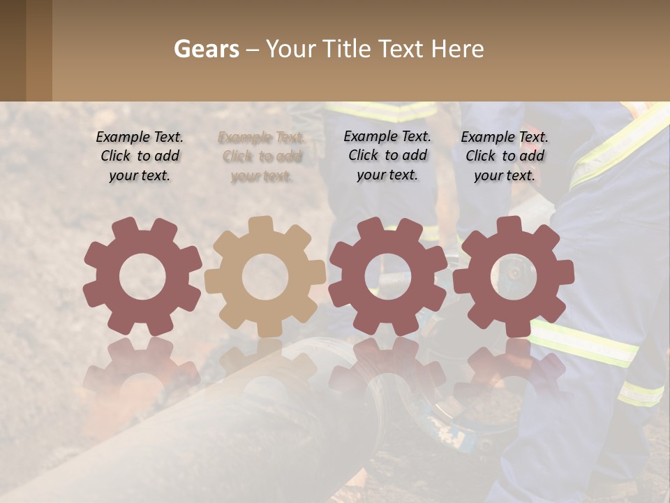 A Couple Of Men Working On A Pipe PowerPoint Template