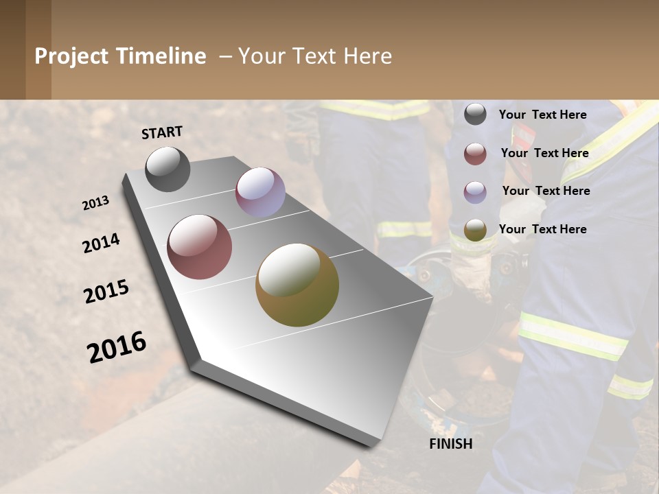 A Couple Of Men Working On A Pipe PowerPoint Template
