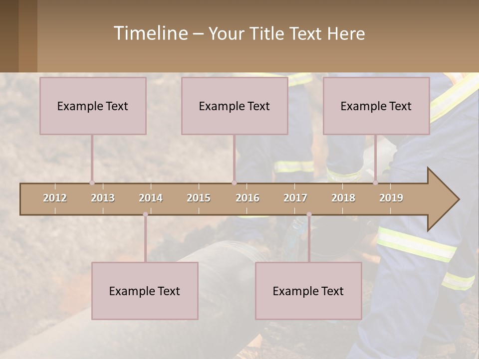 A Couple Of Men Working On A Pipe PowerPoint Template