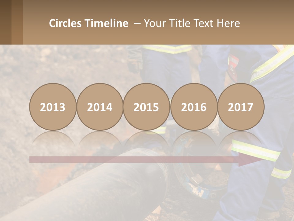 A Couple Of Men Working On A Pipe PowerPoint Template