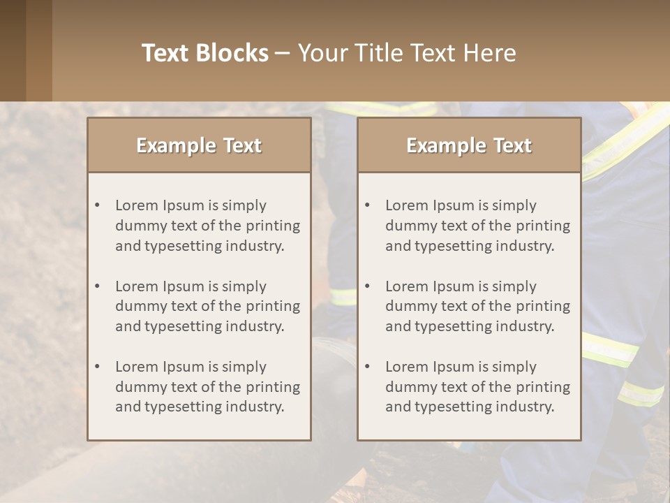 A Couple Of Men Working On A Pipe PowerPoint Template