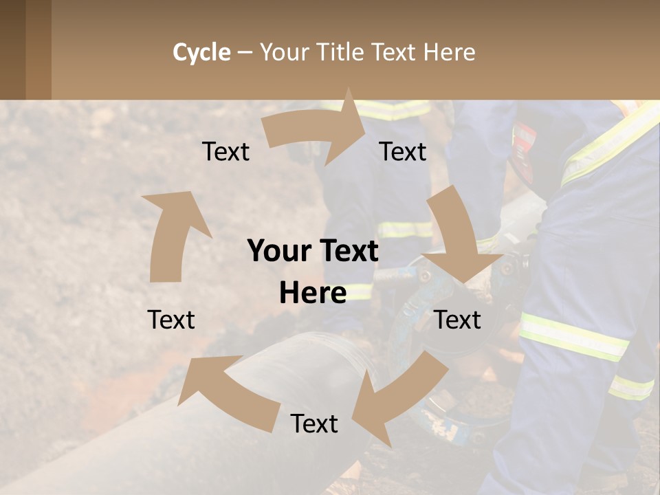 A Couple Of Men Working On A Pipe PowerPoint Template
