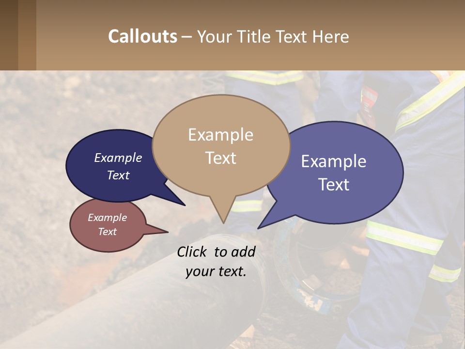A Couple Of Men Working On A Pipe PowerPoint Template
