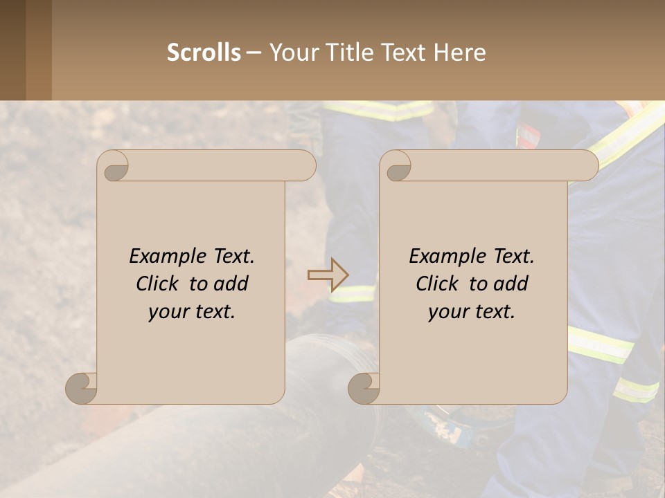 A Couple Of Men Working On A Pipe PowerPoint Template