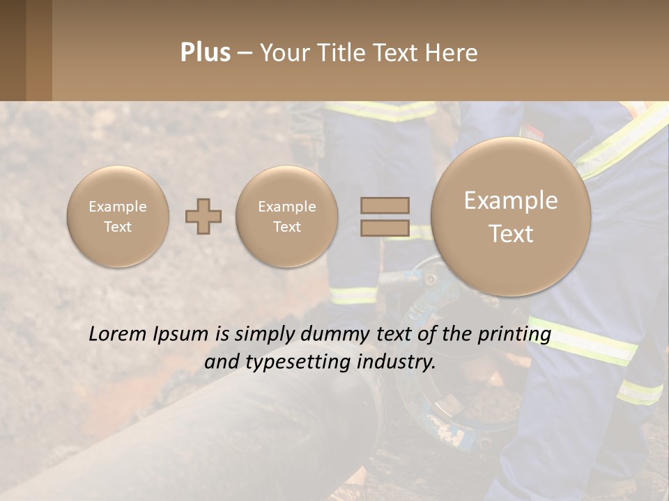 A Couple Of Men Working On A Pipe PowerPoint Template