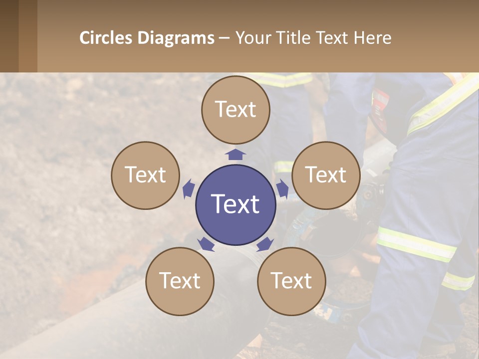 A Couple Of Men Working On A Pipe PowerPoint Template