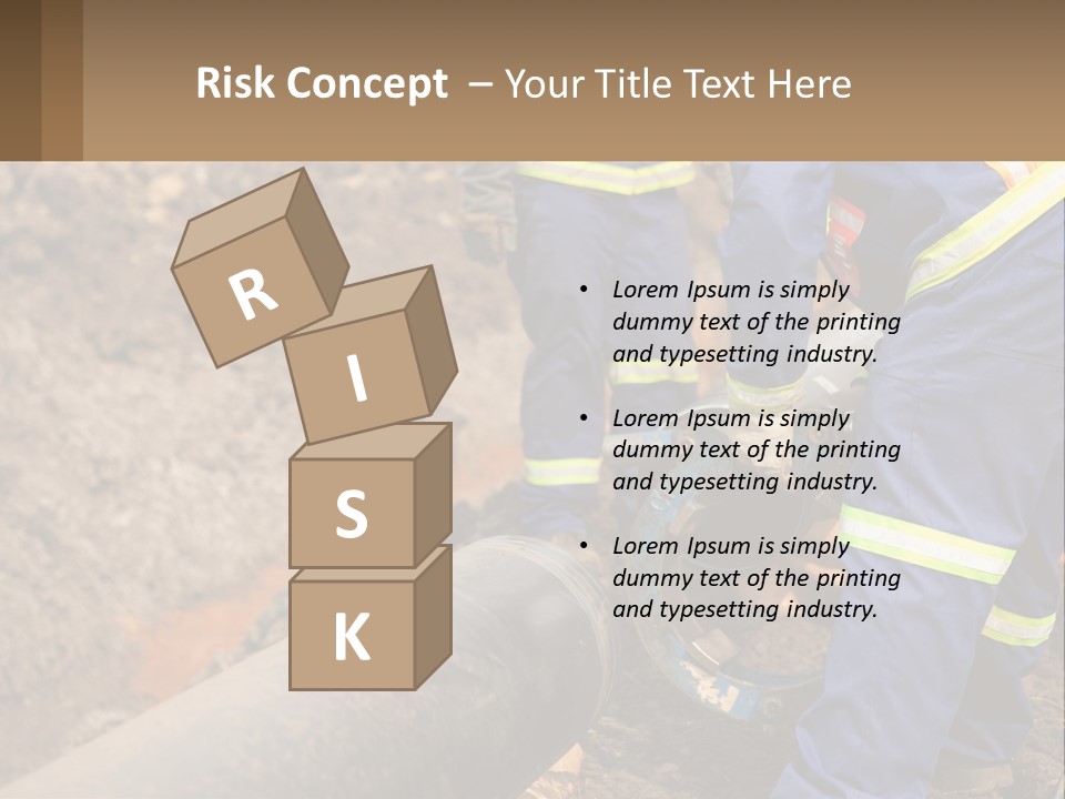 A Couple Of Men Working On A Pipe PowerPoint Template