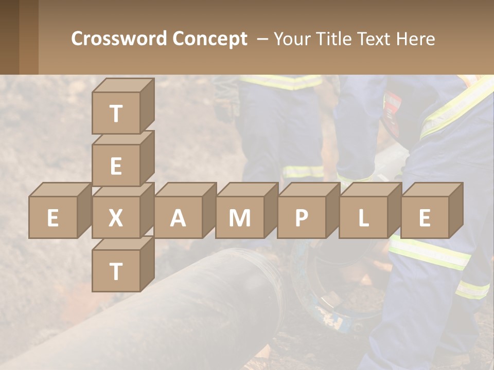 A Couple Of Men Working On A Pipe PowerPoint Template