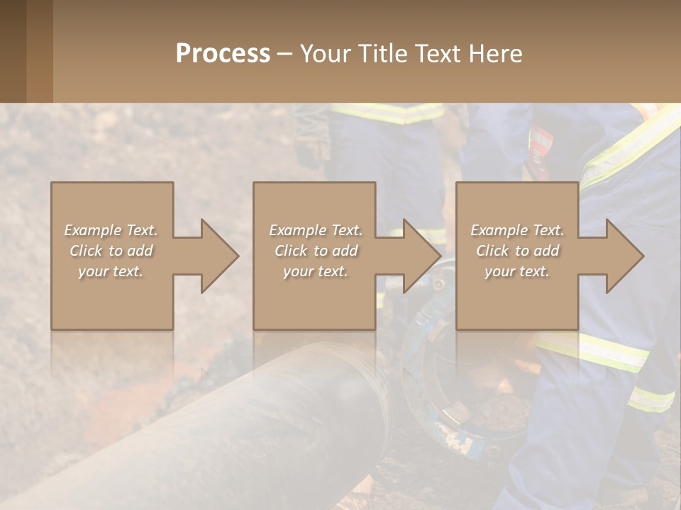 A Couple Of Men Working On A Pipe PowerPoint Template