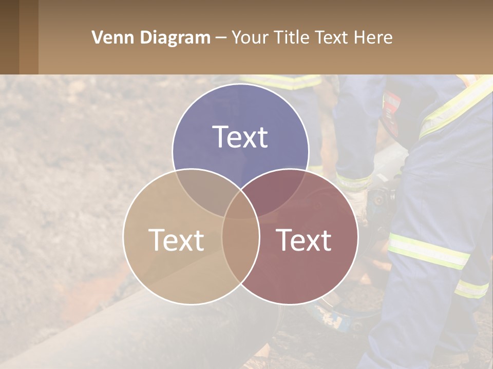 A Couple Of Men Working On A Pipe PowerPoint Template