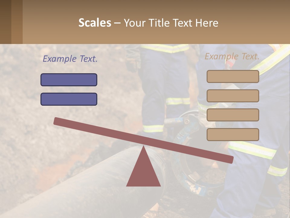A Couple Of Men Working On A Pipe PowerPoint Template