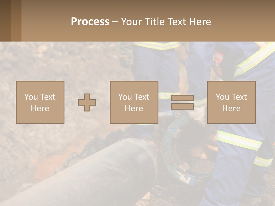 A Couple Of Men Working On A Pipe PowerPoint Template