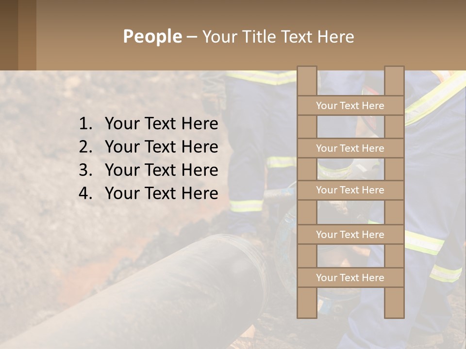 A Couple Of Men Working On A Pipe PowerPoint Template
