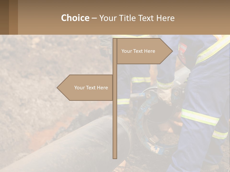 A Couple Of Men Working On A Pipe PowerPoint Template