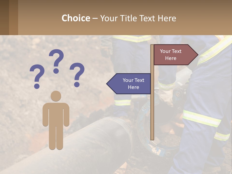 A Couple Of Men Working On A Pipe PowerPoint Template