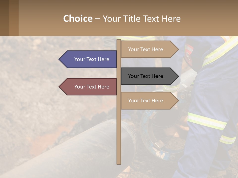 A Couple Of Men Working On A Pipe PowerPoint Template
