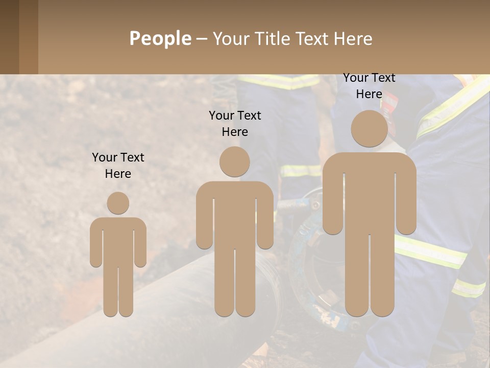 A Couple Of Men Working On A Pipe PowerPoint Template