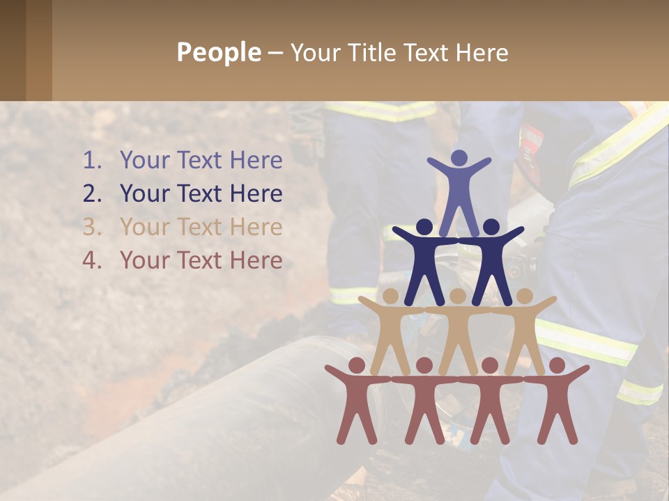 A Couple Of Men Working On A Pipe PowerPoint Template