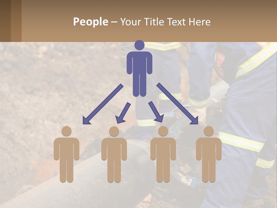 A Couple Of Men Working On A Pipe PowerPoint Template