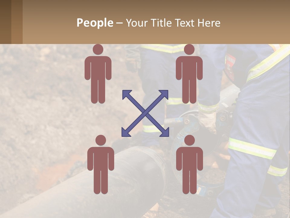 A Couple Of Men Working On A Pipe PowerPoint Template