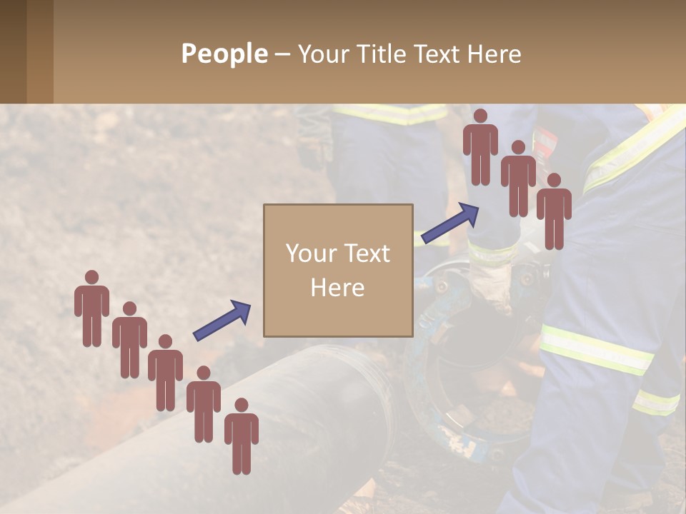 A Couple Of Men Working On A Pipe PowerPoint Template