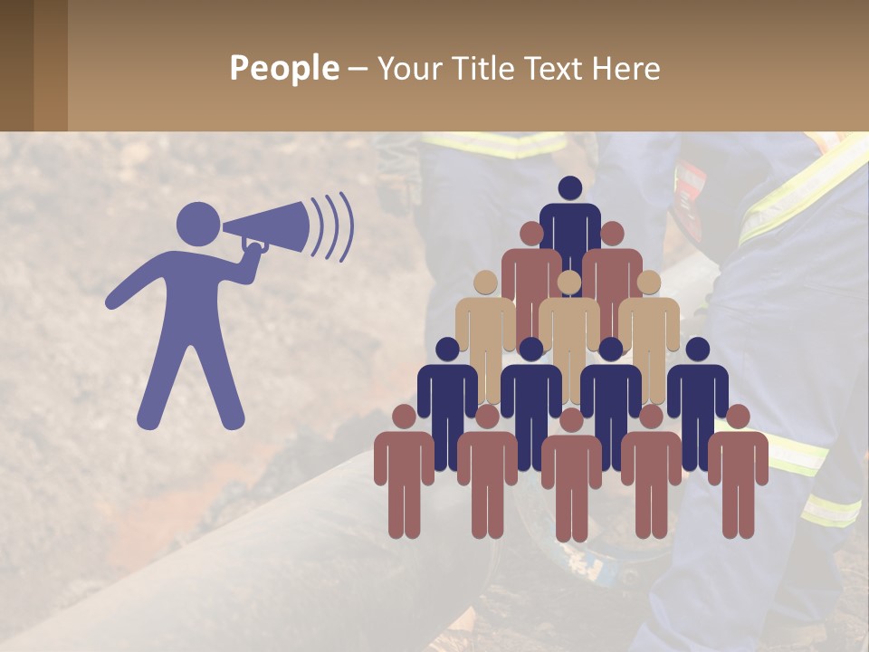 A Couple Of Men Working On A Pipe PowerPoint Template