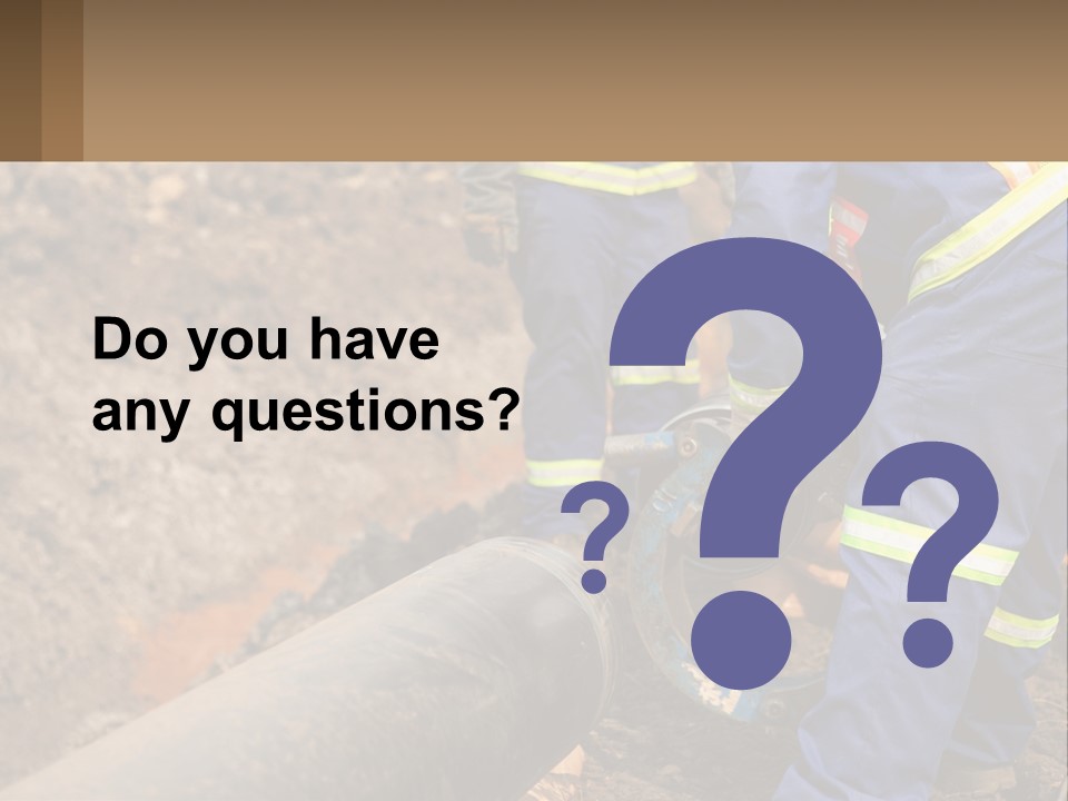 A Couple Of Men Working On A Pipe PowerPoint Template