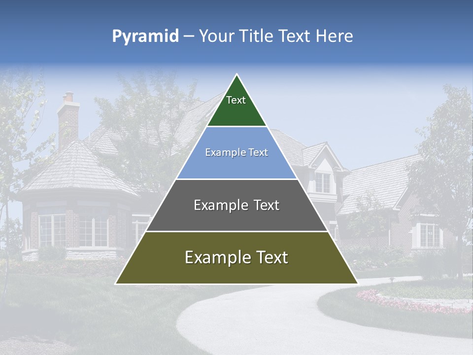 A Large House With A Driveway And Trees In Front Of It PowerPoint Template
