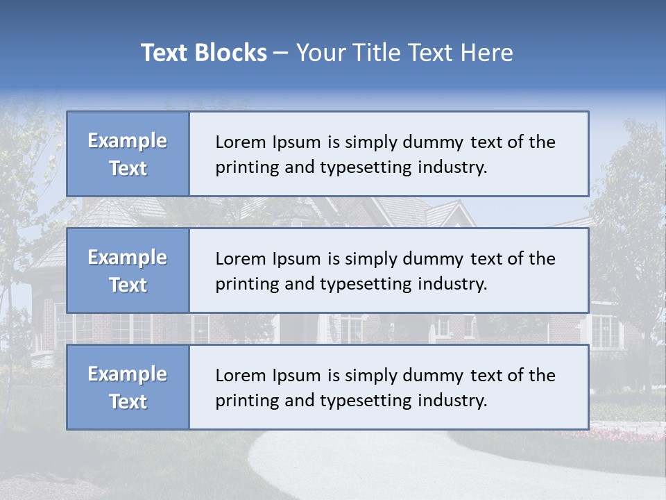 A Large House With A Driveway And Trees In Front Of It PowerPoint Template