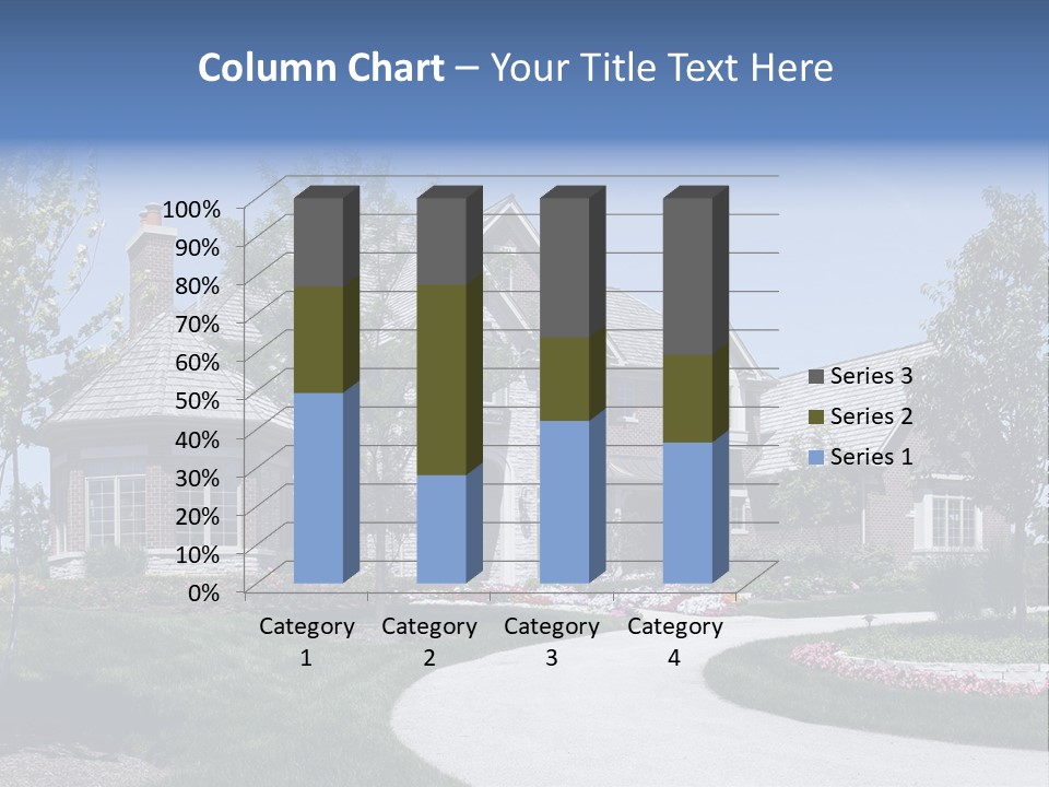 A Large House With A Driveway And Trees In Front Of It PowerPoint Template