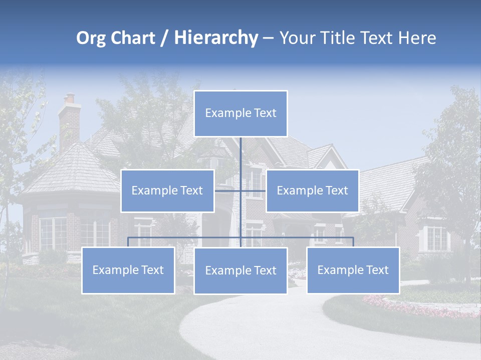 A Large House With A Driveway And Trees In Front Of It PowerPoint Template