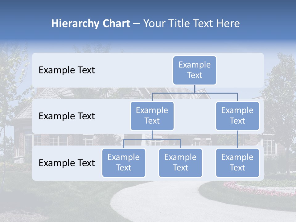 A Large House With A Driveway And Trees In Front Of It PowerPoint Template