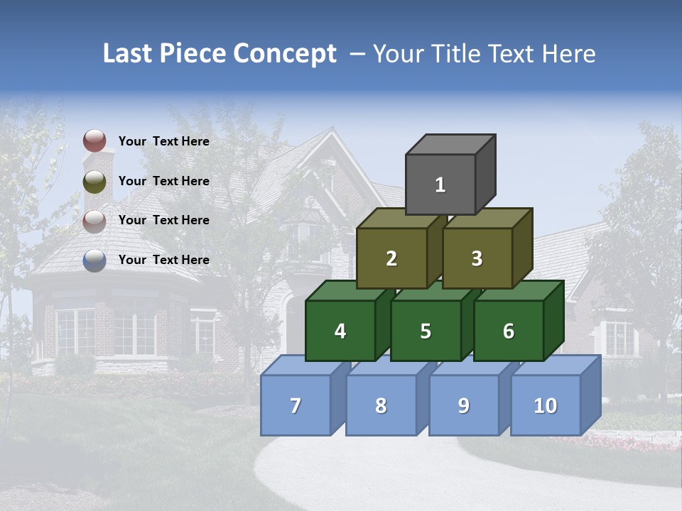 A Large House With A Driveway And Trees In Front Of It PowerPoint Template