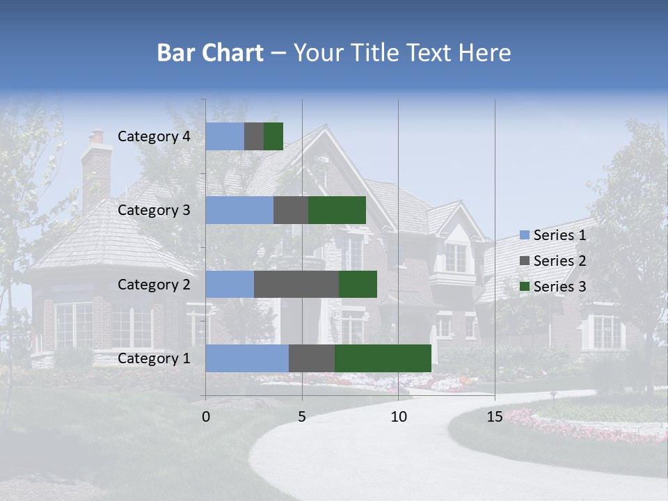 A Large House With A Driveway And Trees In Front Of It PowerPoint Template