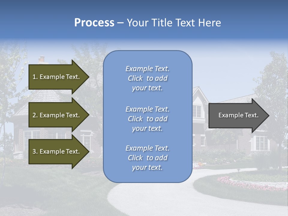 A Large House With A Driveway And Trees In Front Of It PowerPoint Template