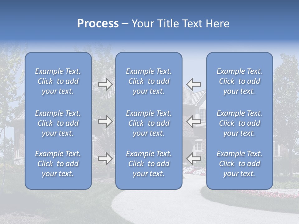 A Large House With A Driveway And Trees In Front Of It PowerPoint Template