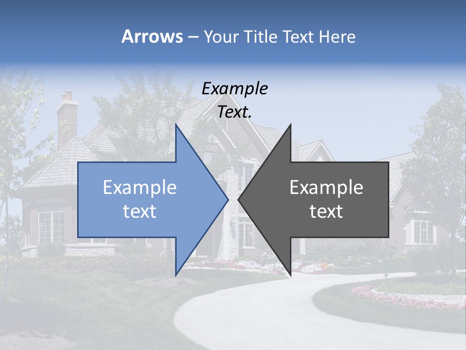 A Large House With A Driveway And Trees In Front Of It PowerPoint Template