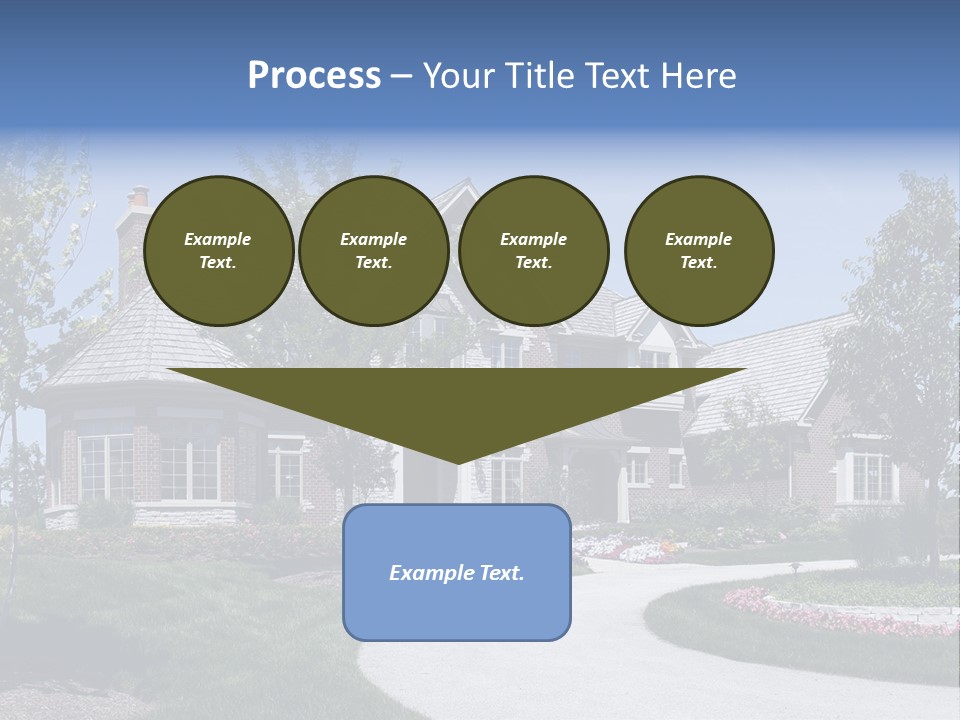 A Large House With A Driveway And Trees In Front Of It PowerPoint Template