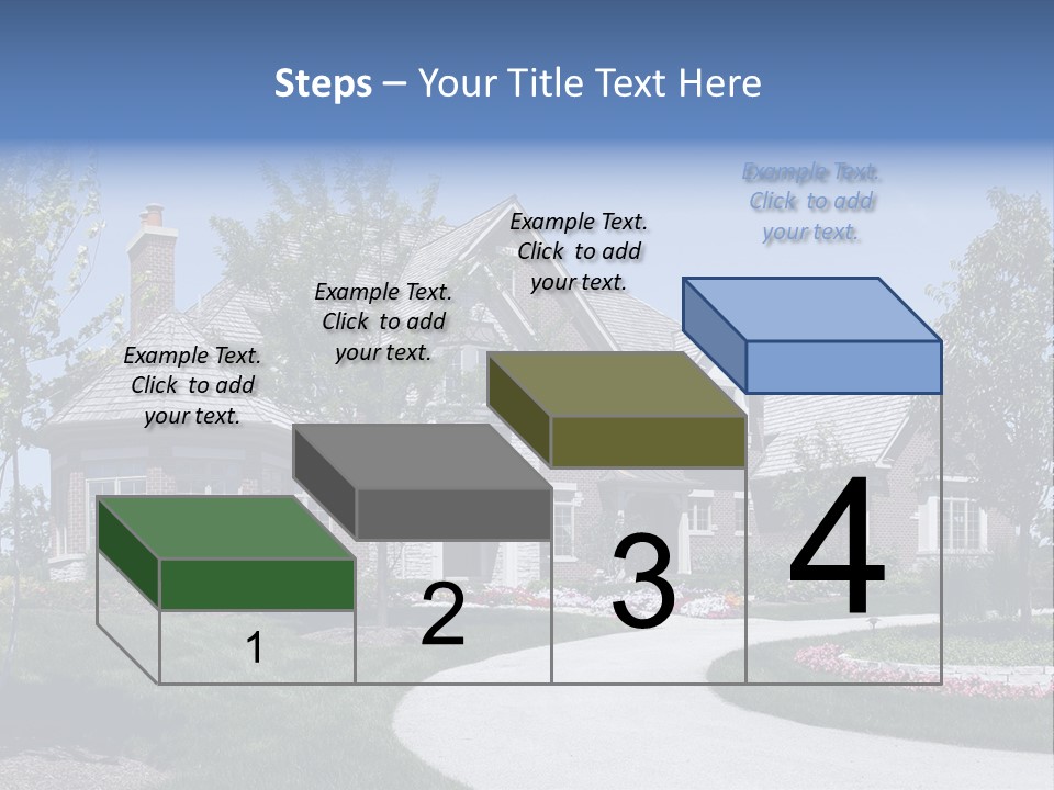 A Large House With A Driveway And Trees In Front Of It PowerPoint Template