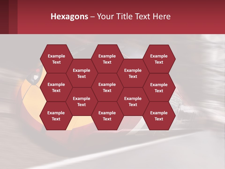 A Red And Yellow Train Traveling Down Train Tracks PowerPoint Template