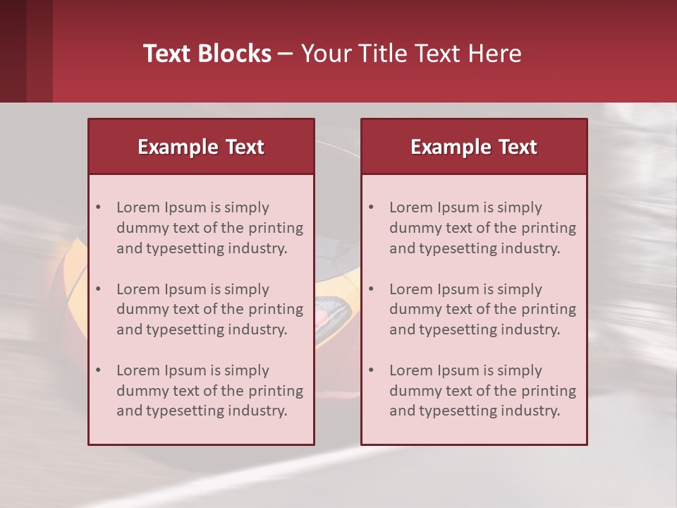 A Red And Yellow Train Traveling Down Train Tracks PowerPoint Template