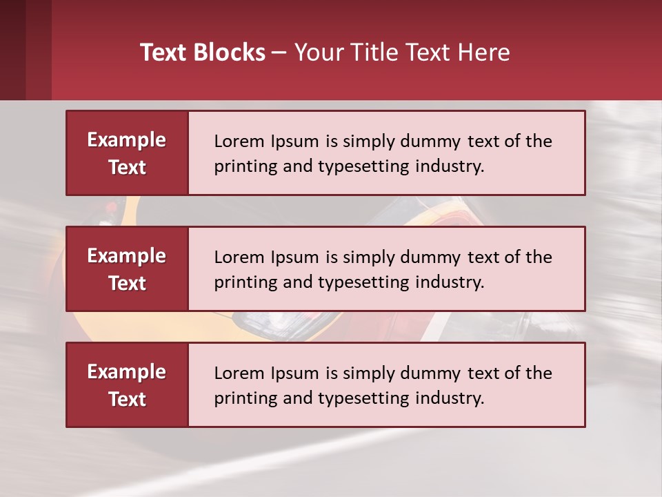 A Red And Yellow Train Traveling Down Train Tracks PowerPoint Template