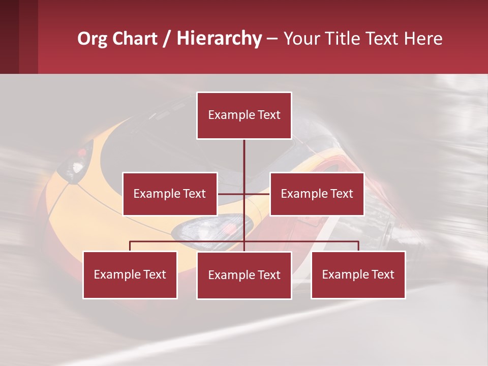 A Red And Yellow Train Traveling Down Train Tracks PowerPoint Template