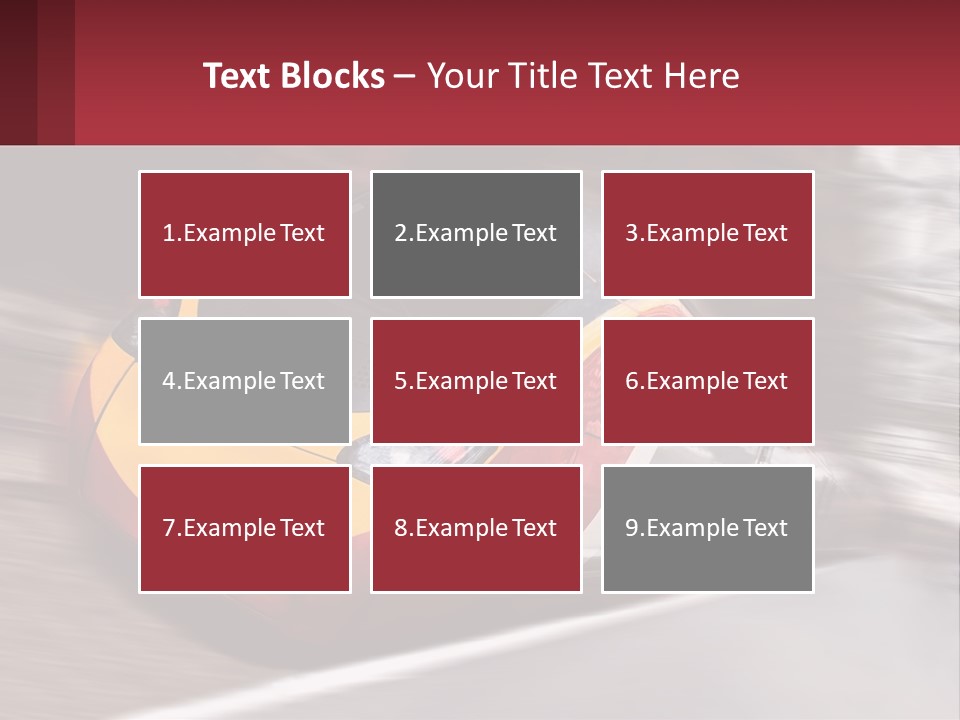 A Red And Yellow Train Traveling Down Train Tracks PowerPoint Template