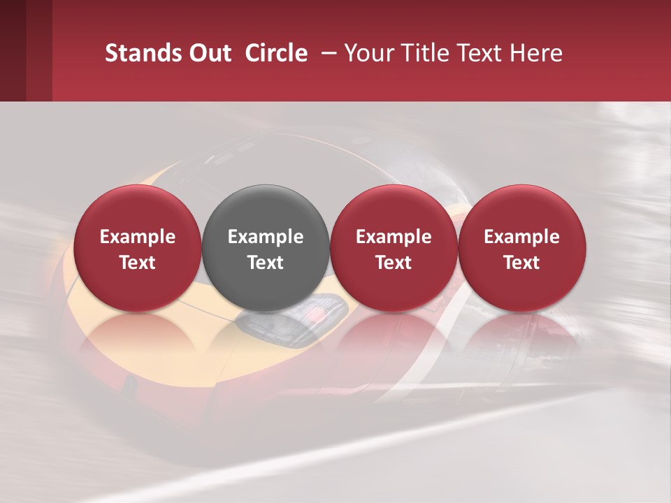 A Red And Yellow Train Traveling Down Train Tracks PowerPoint Template