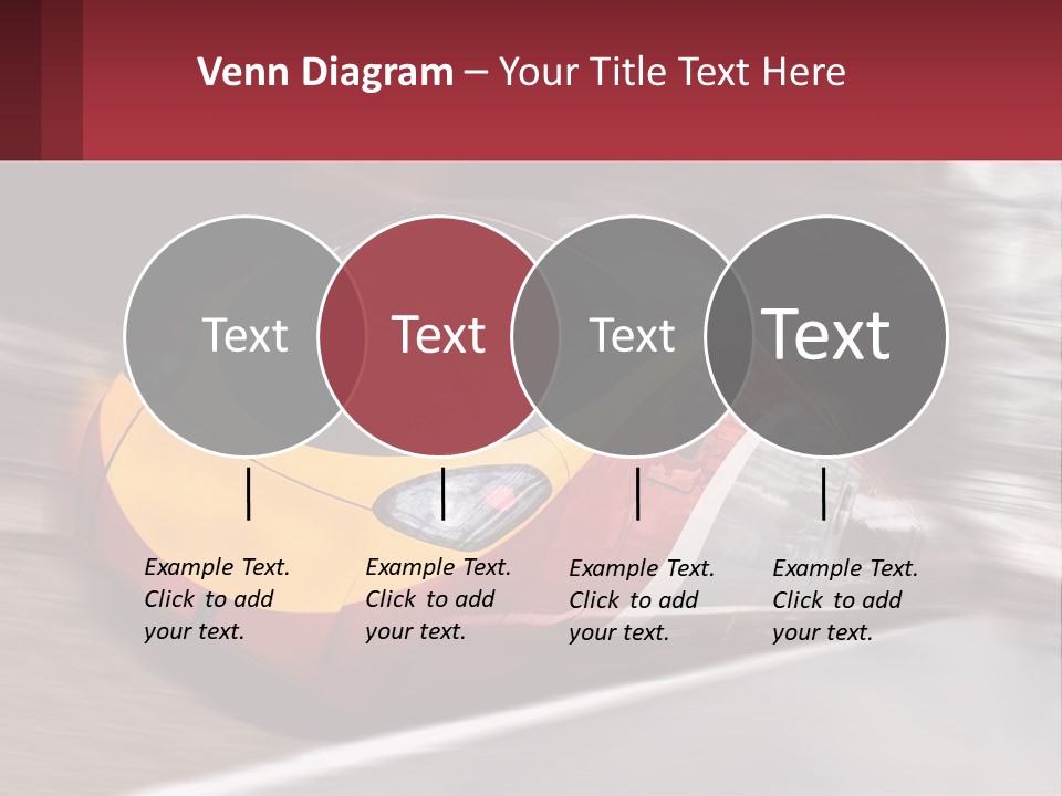 A Red And Yellow Train Traveling Down Train Tracks PowerPoint Template