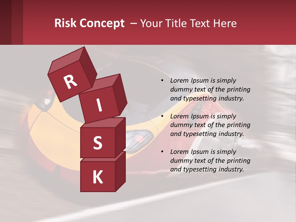 A Red And Yellow Train Traveling Down Train Tracks PowerPoint Template