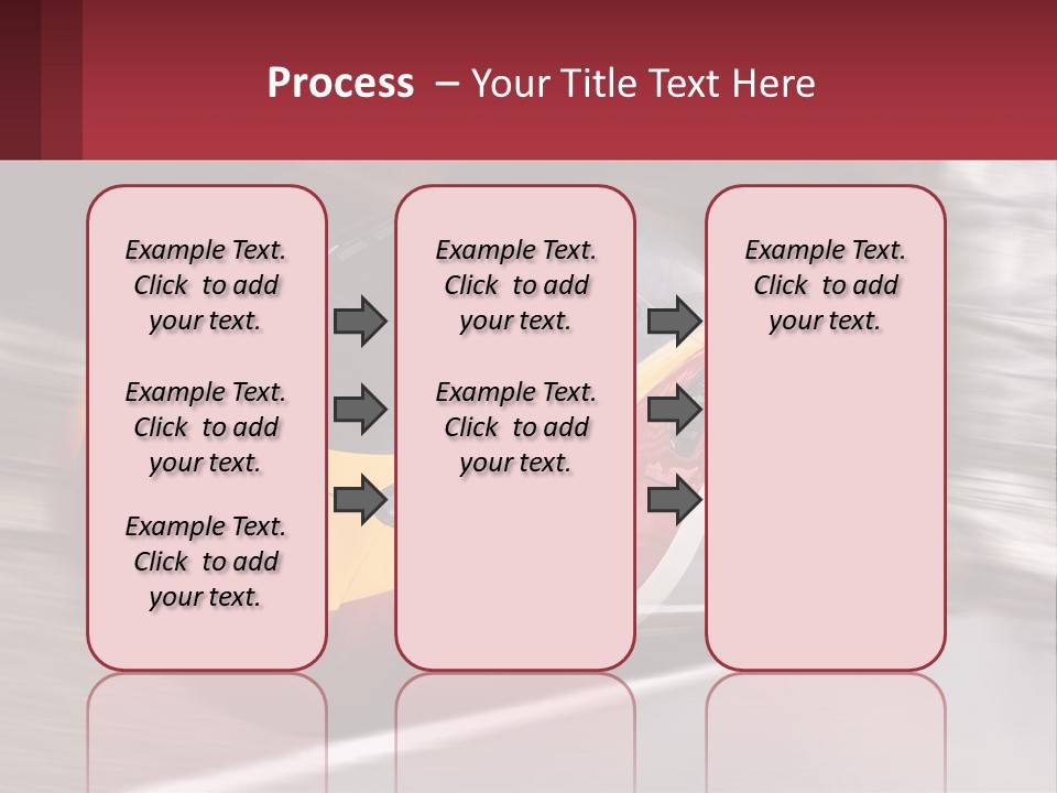 A Red And Yellow Train Traveling Down Train Tracks PowerPoint Template