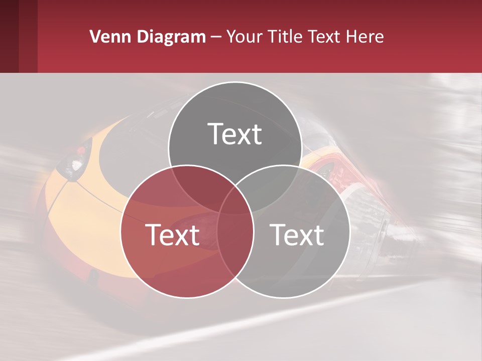 A Red And Yellow Train Traveling Down Train Tracks PowerPoint Template