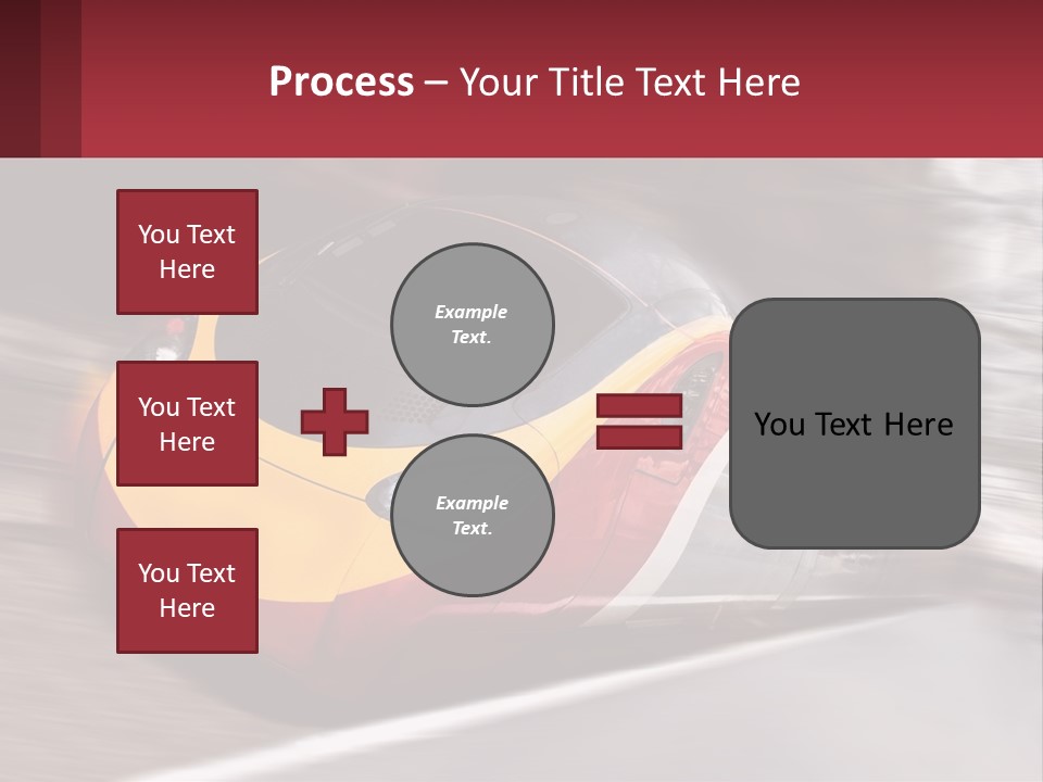 A Red And Yellow Train Traveling Down Train Tracks PowerPoint Template